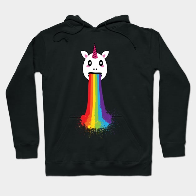 Rainbow Puke Unicorn LGBT Pride Hoodie by ProudToBeHomo